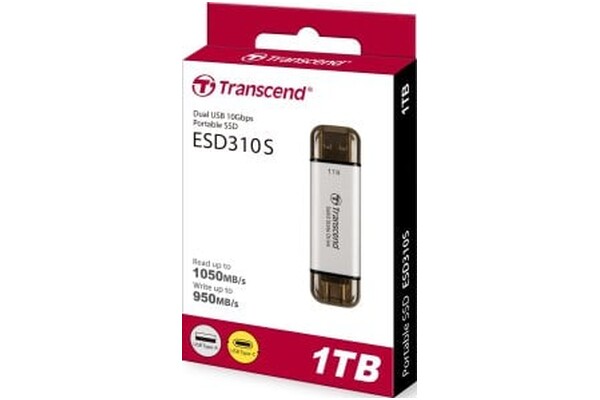 Dysk zewnętrzny SSD Transcend ESD310S 1TB srebrny