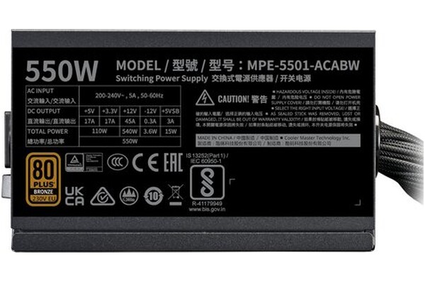 COOLER MASTER MPE-5501-ACABW-3BEU MWE V3 550W ATX