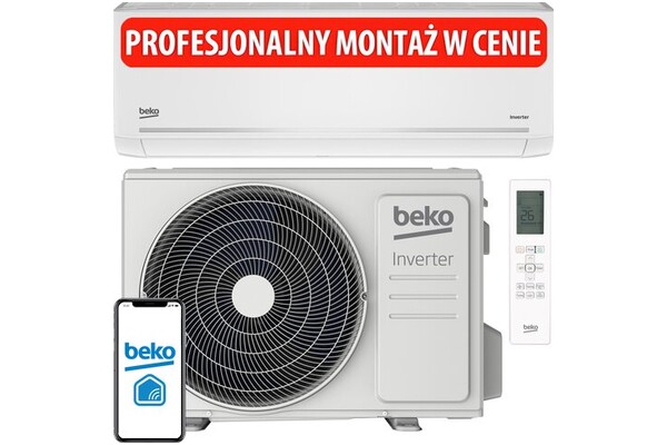 Klimatyzator ścienny SPLIT z montażem Beko BEEPGH180/BEEPGH181 5000W 58dB