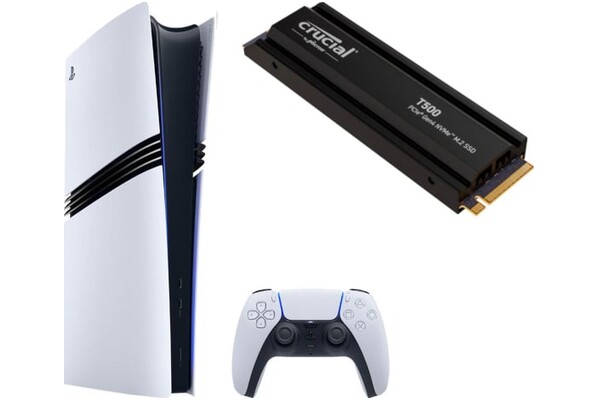 Konsola Sony PlayStation 5 Pro 3TB biało-czarny + Astros Playroom + pad bezprzewodowy DualSense