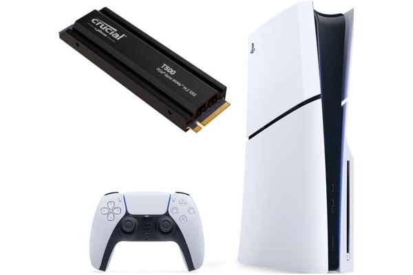 Konsola Sony PlayStation 5 Slim 3TB biało-czarny + pad bezprzewodowy DualSense