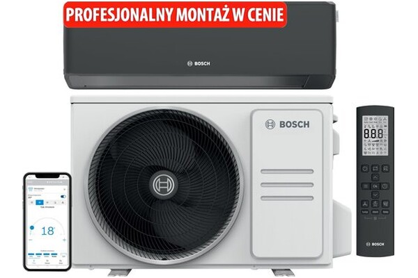 Klimatyzator ścienny SPLIT z montażem Bosch CL7000I 35 EB Climate 3400W 60dB
