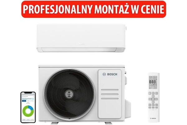 Klimatyzator ścienny SPLIT z montażem Bosch CL7000I 41 E Climate 4000W 60dB