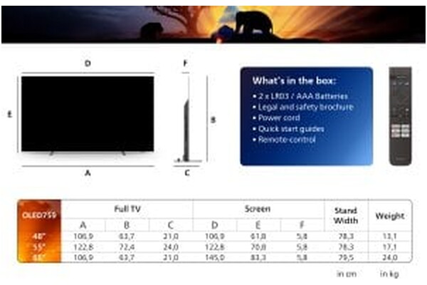 Telewizor Philips 55OLED759/12 55" 4K Ultra HD