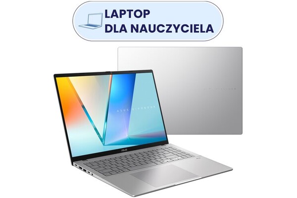 Laptop ASUS Vivobook S16 16.0" Intel Core Ultra 5 225H Intel Arc 16GB 512GB SSD Windows 11 Home srebrny