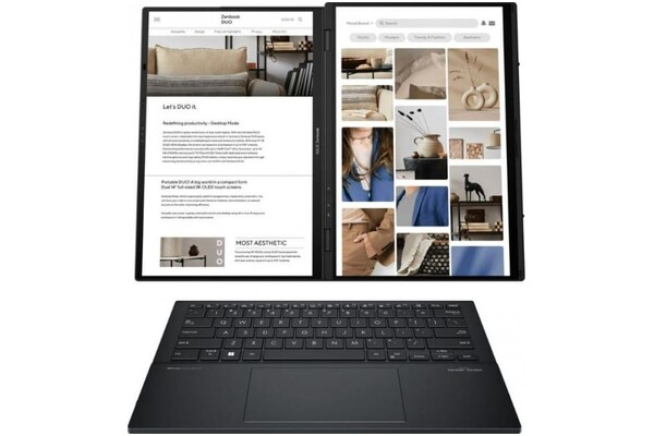 Laptop ASUS ZenBook Duo 14.0" Intel Core Ultra 9 285H Intel Arc 32GB 2TB SSD Windows 11 Professional szary