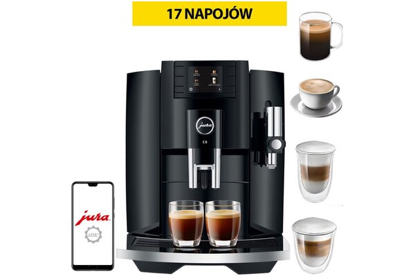 Ekspres JURA Piano Black E8 automatyczny czarny