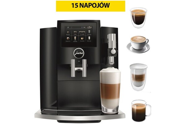 Ekspres JURA Piano Black S8 automatyczny czarno-szary