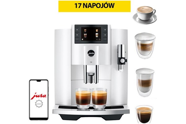 Ekspres JURA Piano White E8 automatyczny biały