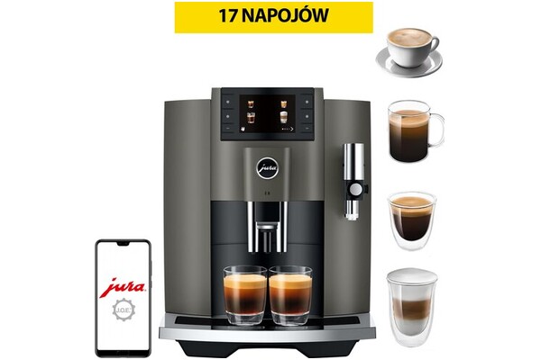 Ekspres JURA Dark Inox E8 automatyczny Czarno-metaliczny