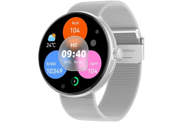 Smartwatch FOREVER SB365 Forevive 1.30" czarno-srebrny