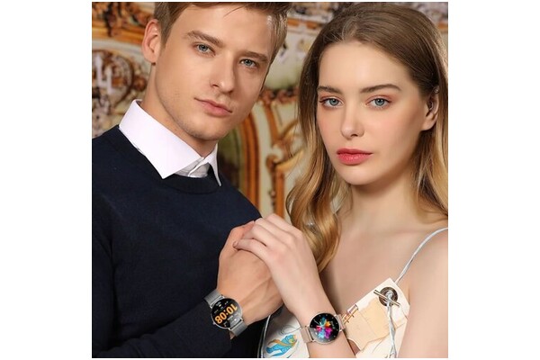 Smartwatch Manta Alexa 1.32" różowo-złoty
