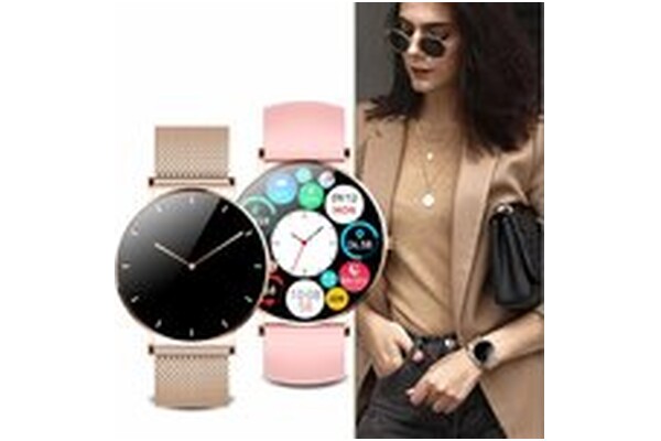 Smartwatch Manta Alexa 1.32" różowo-złoty