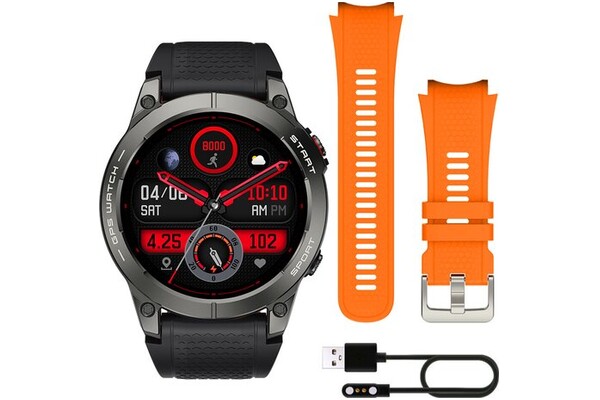Smartwatch Manta Activ X 1.43" czarno-pomarańczowy