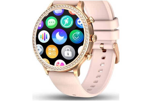 Smartwatch Manta Diamond Lusso 1.32" różowo-złoty