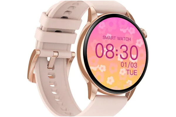 Smartwatch MaxCom FW58 Vanad Pro 1.30" różowo-złoty