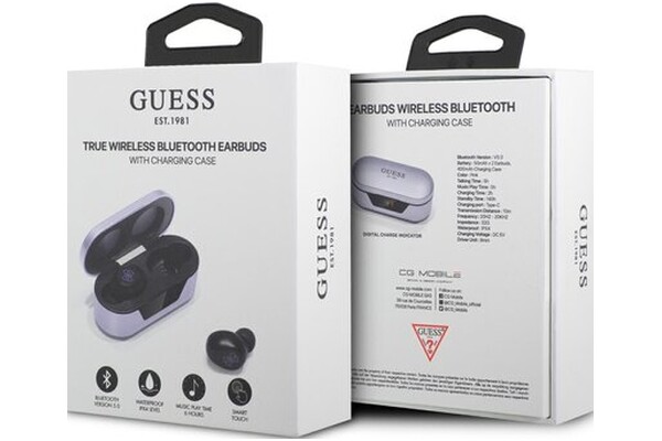 Słuchawki Guess GUTWST31EU Dokanałowe Przewodowe fioletowy