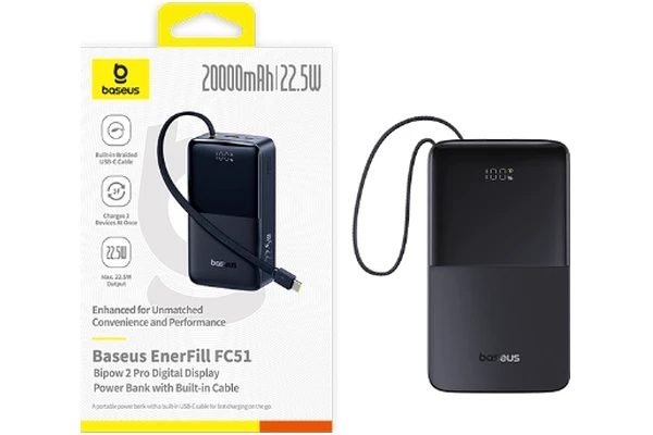 Powerbank Baseus Bipow Pro 20000mAh 225.0W czarny
