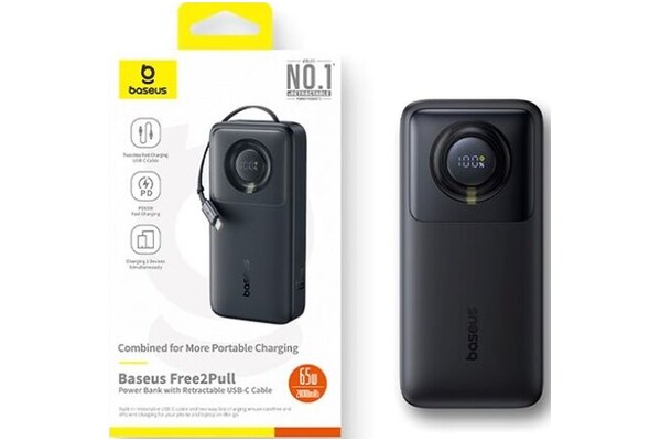 Powerbank Baseus Free2pull 20000mAh 65.0W czarny