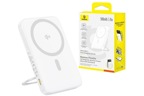 Powerbank Baseus Picogo Qi2 5000mAh 20.0W biały