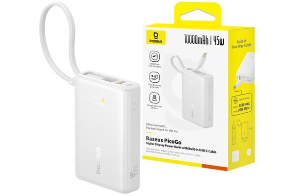 Powerbank Baseus Picogo 10000mAh 45.0W biały