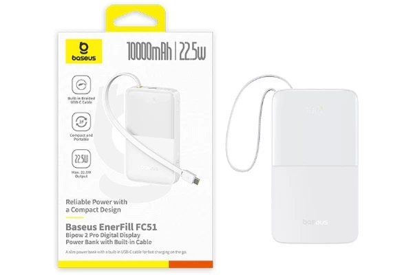 Powerbank Baseus Bipow Pro 10000mAh 225.0W biały