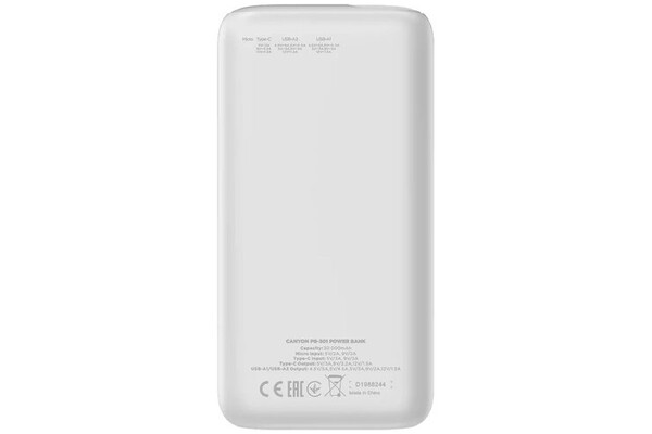 Powerbank Canyon PB-301 30000mAh 22.5W biały