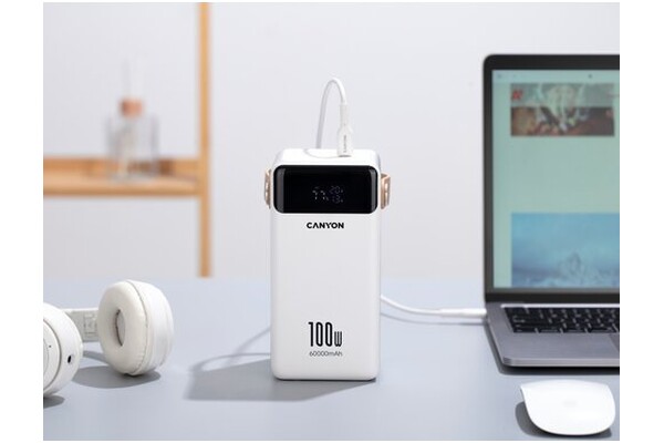 Powerbank Canyon OnPower 610 60000mAh 100.0W biały