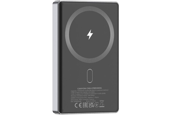 Powerbank Canyon OnPower 510 10000mAh 20.0W grafitowy