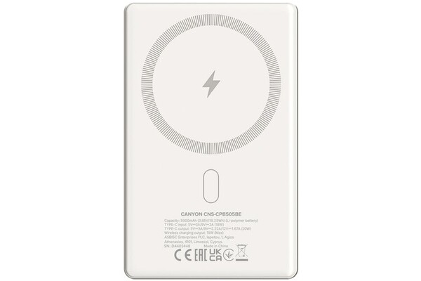 Powerbank Canyon OnPower 505 5000mAh 20.0W beżowy