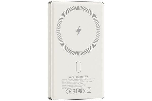 Powerbank Canyon OnPower 505 5000mAh 20.0W beżowy
