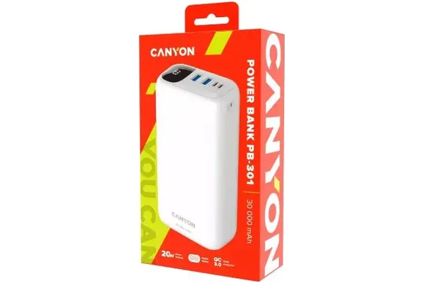 Powerbank Canyon PB-301 30000mAh 225.0W biały