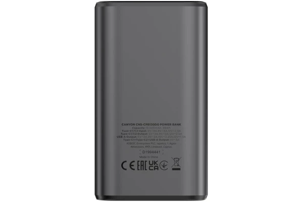 Powerbank Canyon OnPower 130 10000mAh 30.0W grafitowy
