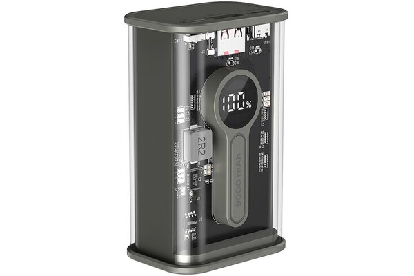 Powerbank Gembird PB09-TQC3-01 9000mAh 20.0W Czarno-przezroczysty