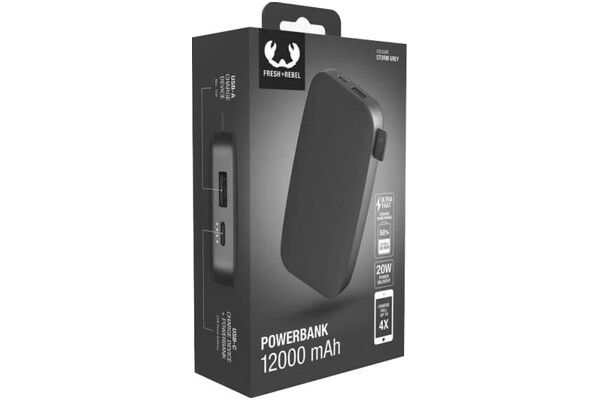 Powerbank FRESH`N REBEL 215337 12000mAh szary