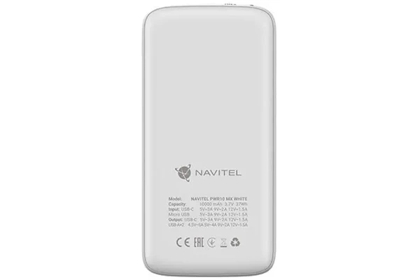 Powerbank NAVITEL PWR10 MX 10000mAh 225.0W biały