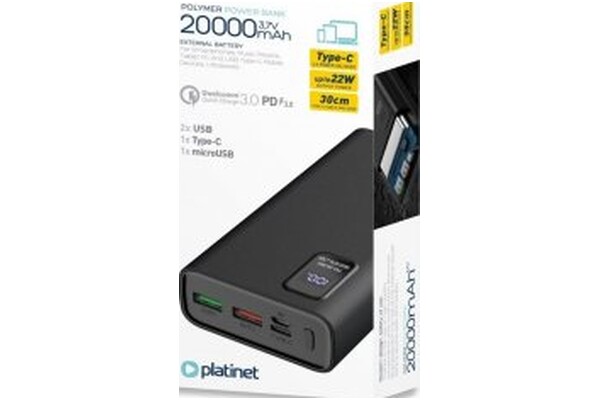 Powerbank Platinet PMPB20WQC727B 20000mAh czarny