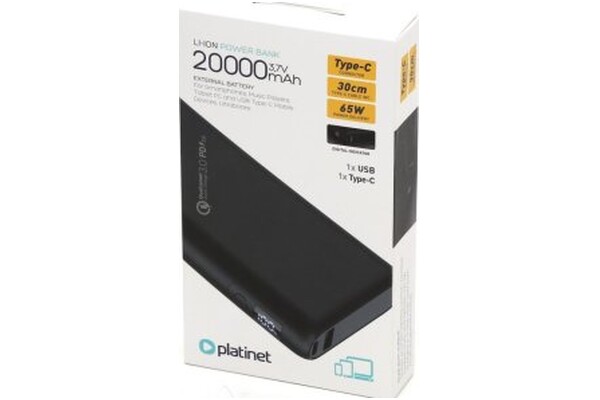 Powerbank Platinet PMPB2065B 20000mAh 65.0W czarny