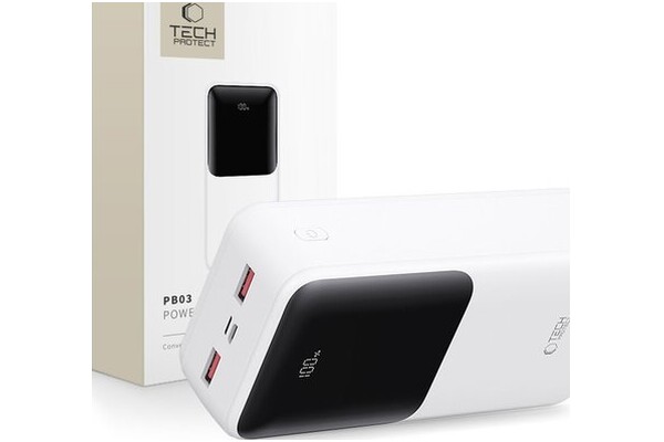 Powerbank Tech-Protect PB03 30000mAh 22.5W biały