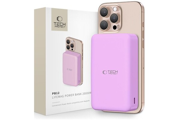 Powerbank Tech-Protect PB12 20000mAh 15.0W różowy