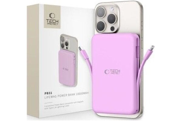 Powerbank Tech-Protect PB31 10000mAh 15.0W fioletowy
