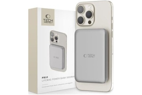 Powerbank Tech-Protect PB10 5000mAh 15.0W srebrny