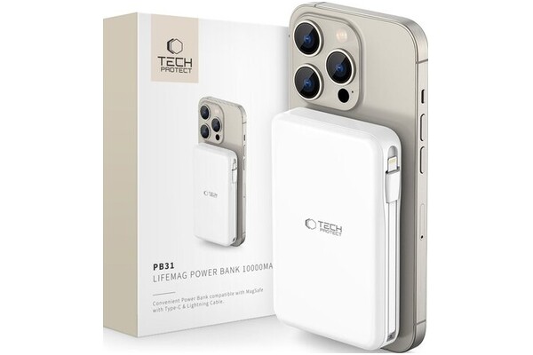 Powerbank Tech-Protect PB31 10000mAh 15.0W biały