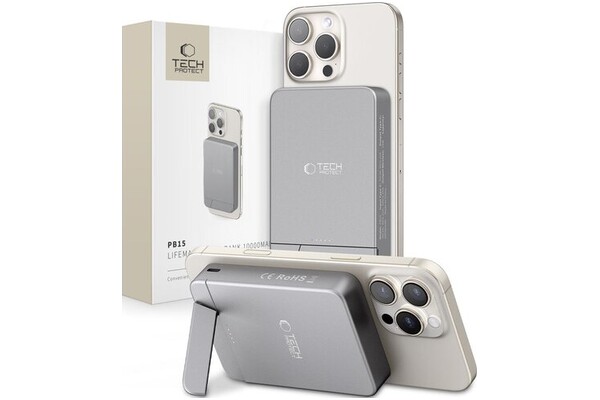 Powerbank Tech-Protect PB15 10000mAh 15.0W srebrny