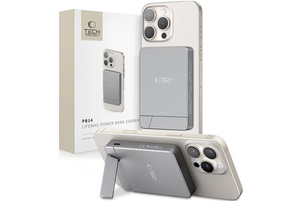 Powerbank Tech-Protect PB14 5000mAh 15.0W srebrny