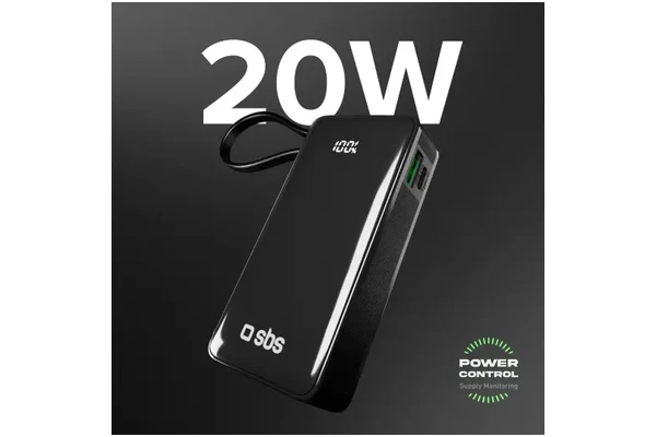 Powerbank SBS TTBB10000LCDTCPD20K 10000mAh 225.0W czarny