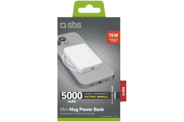 Powerbank SBS TEBB5000HDMAG 5000mAh 20.0W biały