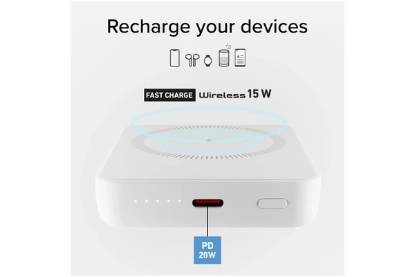 Powerbank SBS TEBB5000HDMAG 5000mAh 20.0W biały