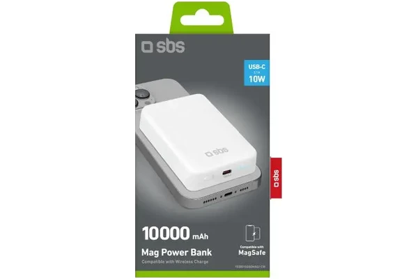 Powerbank SBS TEBB10000MAG1CW 10000mAh 10.0W biały