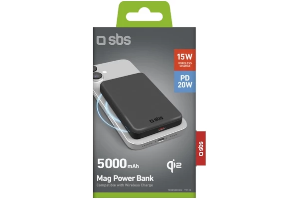 Powerbank SBS TEBB5000QI2 5000mAh 20.0W czarny